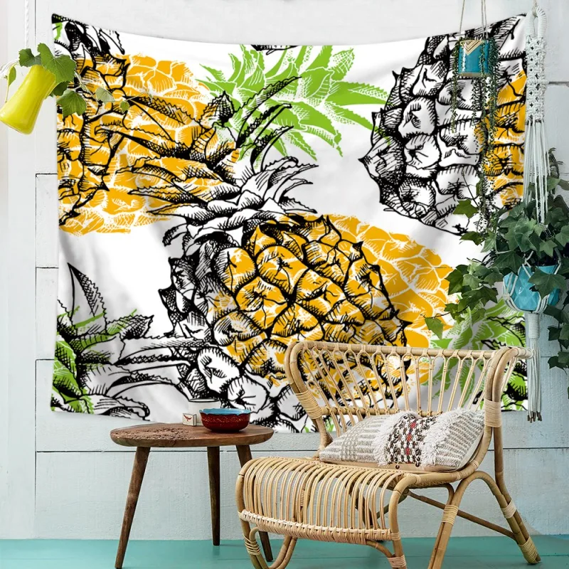 

Pineapple Pattern Art Abstract Painting Bedroom Wall Hanging Tapestry Home Decor