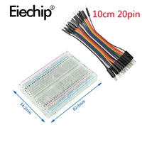 400 points solderless pcb breadboard mini test protoboard 8 5cm x 5 5cm transparent bread board male to male dupont cable diy