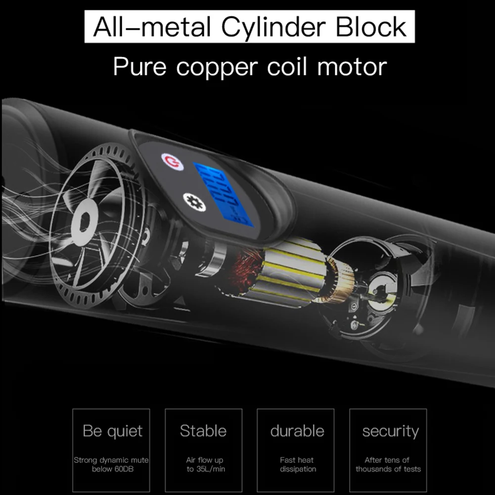 Barato Inflador Eléctrico Portátil De 150PSI, Bomba Digital LCD De Mano Para Bicicleta Y Coche, Linterna LED, Compresor De Aire Automático, Bombas Para Bicicleta