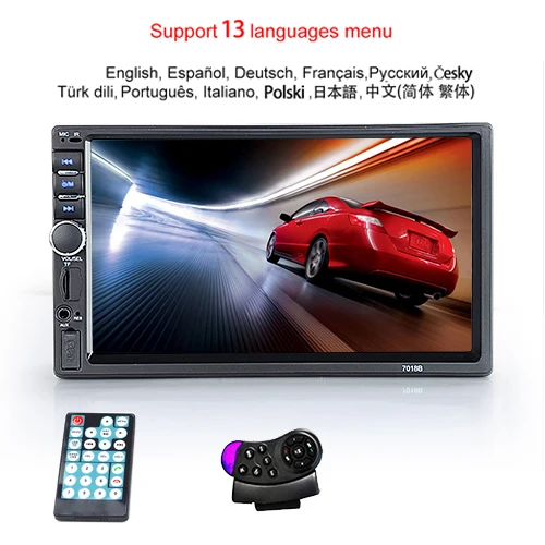 With Remote Control 2 Din автомобильное радио Bluetooth " сенсорный экран стерео FM аудио MP5 плеер SD USB с камерой заднего вида+ Рулевое колесо - Цвет: With Remote Control
