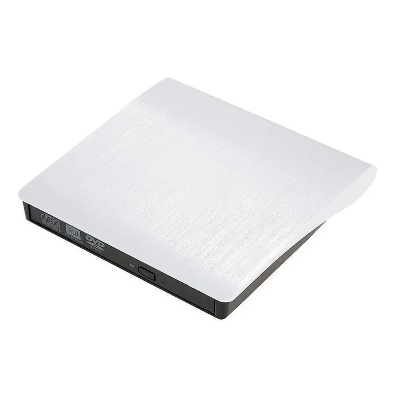 White YiYaYo USB 3,0 внешний накопитель DVD-ROM CD-RW DVD-RW горелки Портативный считыватель тонкий для Windows7/8/10 - Цвет: White