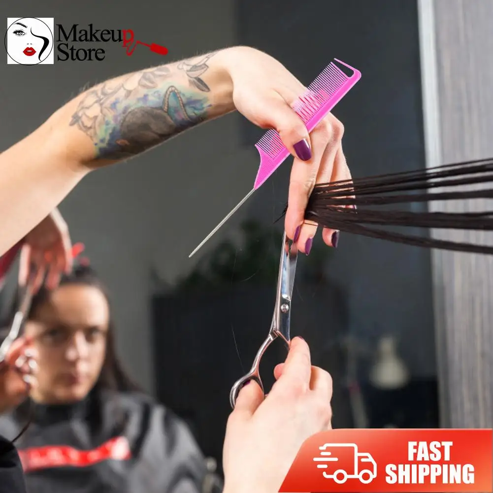 

Fine-tooth Anti-static Comb Steel Needle Pointed Tail Comb Salon Hairdressing Styling Tool