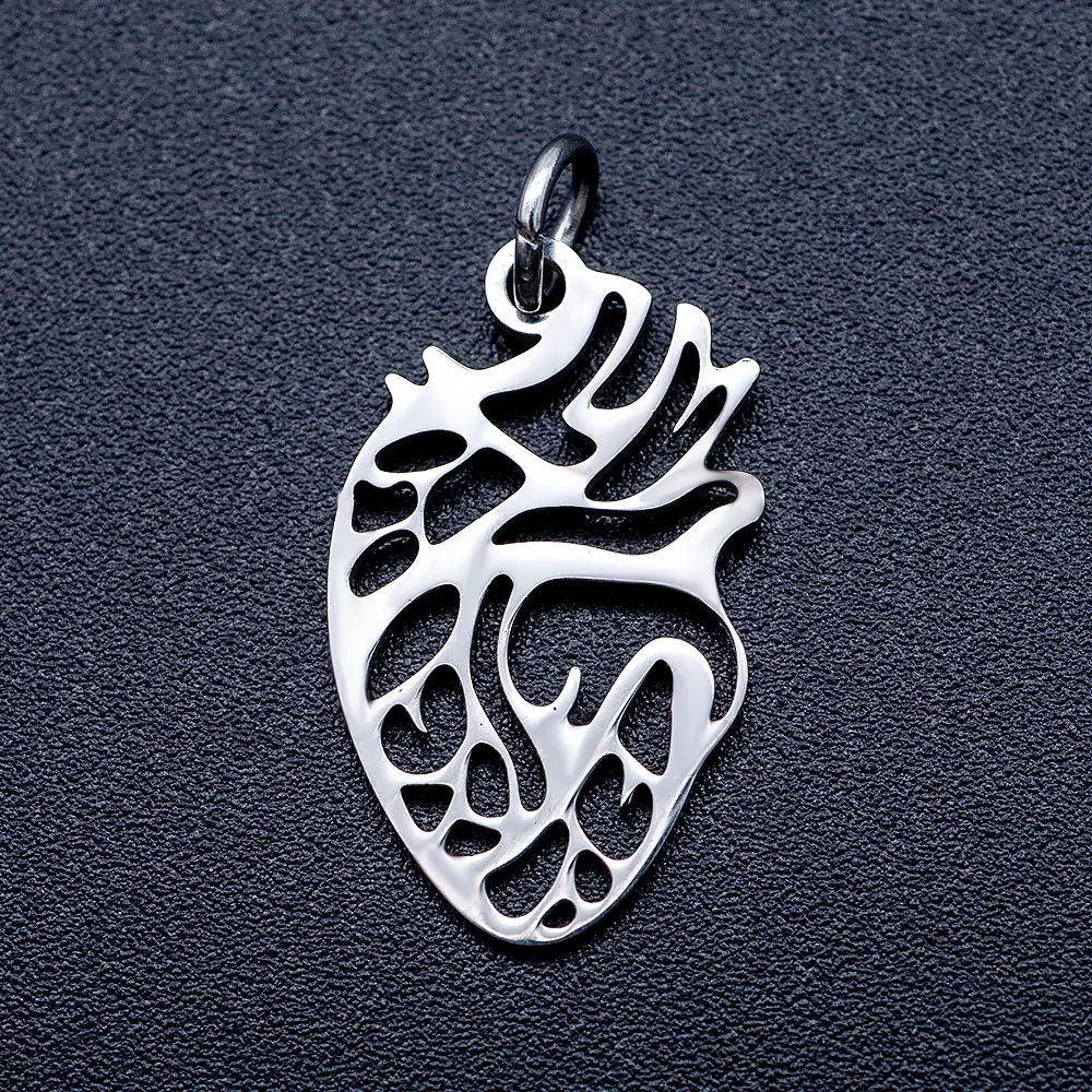 

5pcs/lot Love Infinity Symbol DIY Charms Wholesale 100% Stainless Steel Heart Cardiogram Jewelry Pendant Mom Connectors Charm