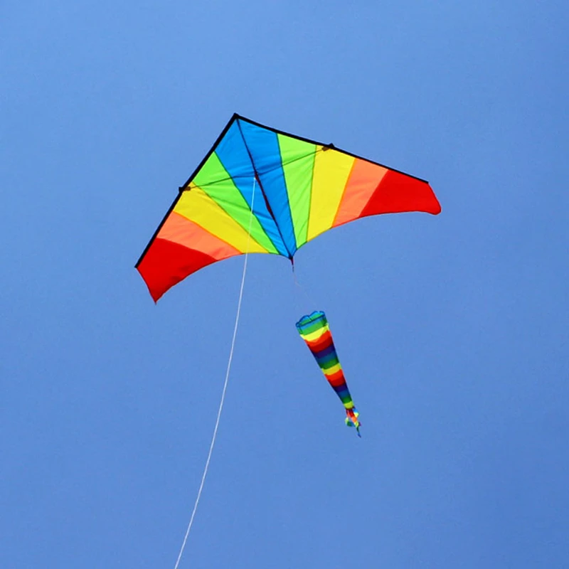 Kostenloser versand große regenbogen kite mit windsack tier kite rollen fliegen vogel spielzeug fliegen tür stile kite kinder drachen strand