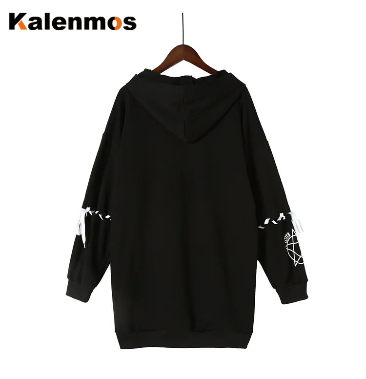 Свитшот женский с длинным рукавом худи принтом пуловер капюшоном Свободный Топ