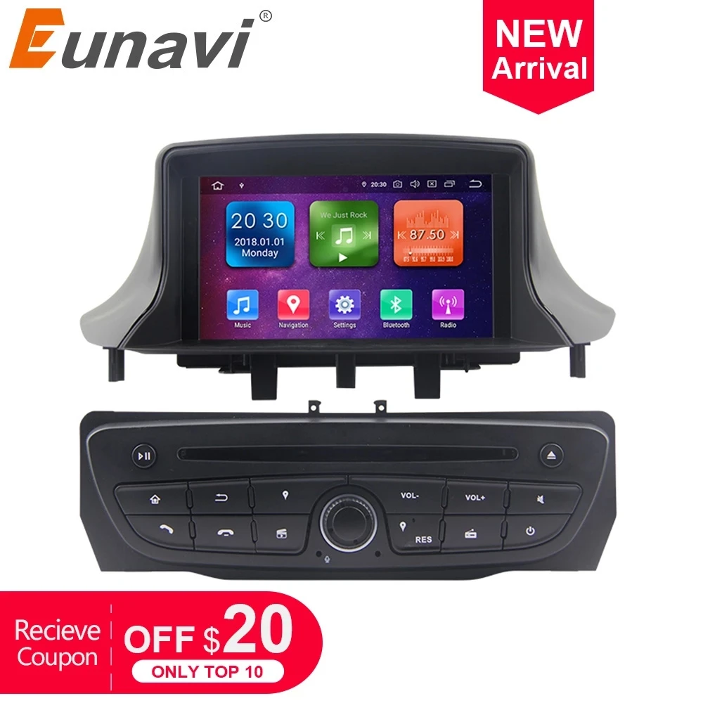 Eunavi 1 Din Android 9 автомобильный Радио стерео Мультимедиа для Renault Megane 3 Fluence 2009-2015 GPS