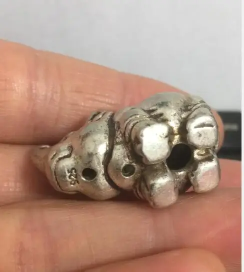 Китайский буддизм 925 Серебро Ox Moo cow аниамл ручная работа амулет кулон