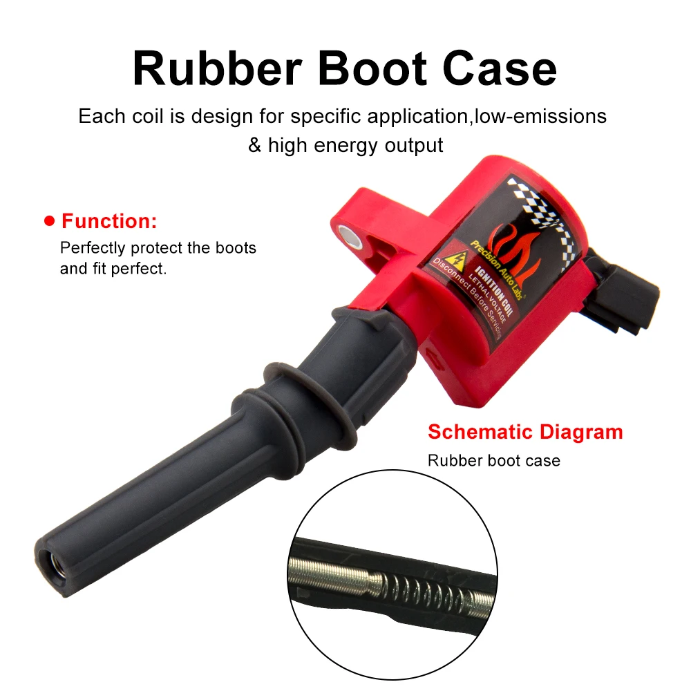 

8 Pcs New Manufactured Red Ignition Coils Pack For Ford F150 F250 Expedition 2000 2001 2002 2003 2004 4.6L/5.4L