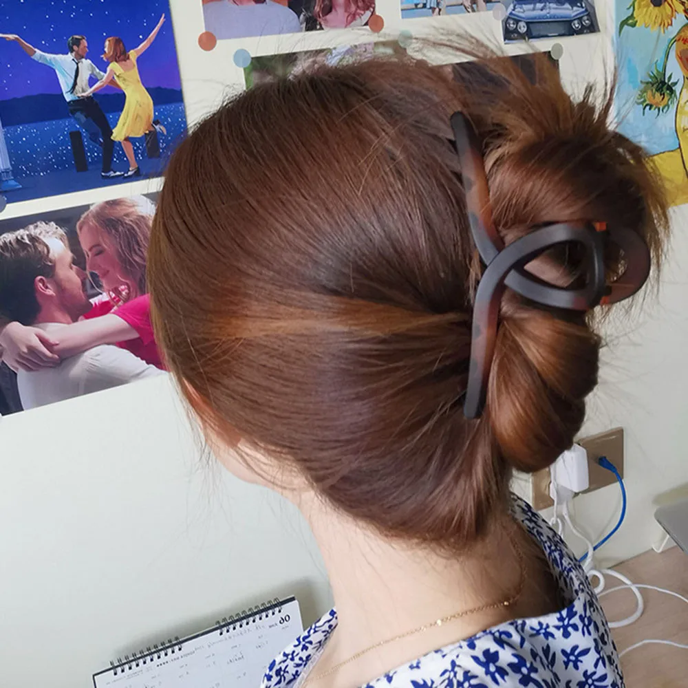 Корейский Элегантный Большой Матовый фотополимерный зажим для волос в ванную