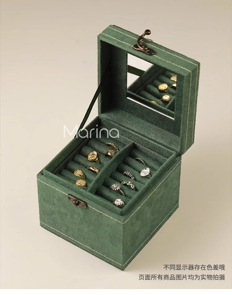 

Retro Portable Storage Box Art Crushed Velvet Jewelry Storage Box Organizer Gift Desktop Boite Rangement Home Storage BL50SB