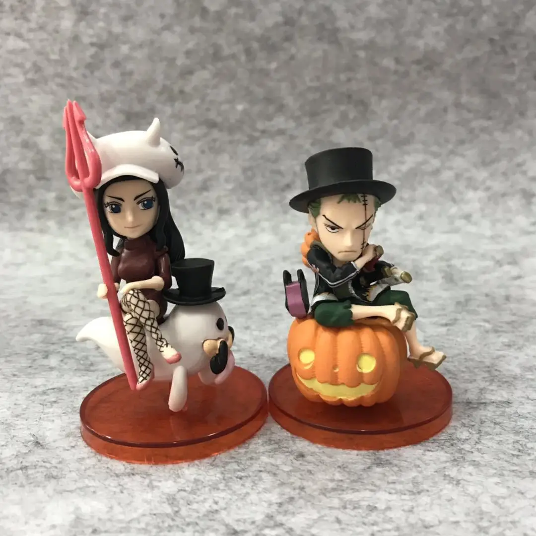 9 шт./компл. Аниме one piece WFC Хэллоуин Луффи Санджи Чоппер Нами Тыква Clollectible Фигурки