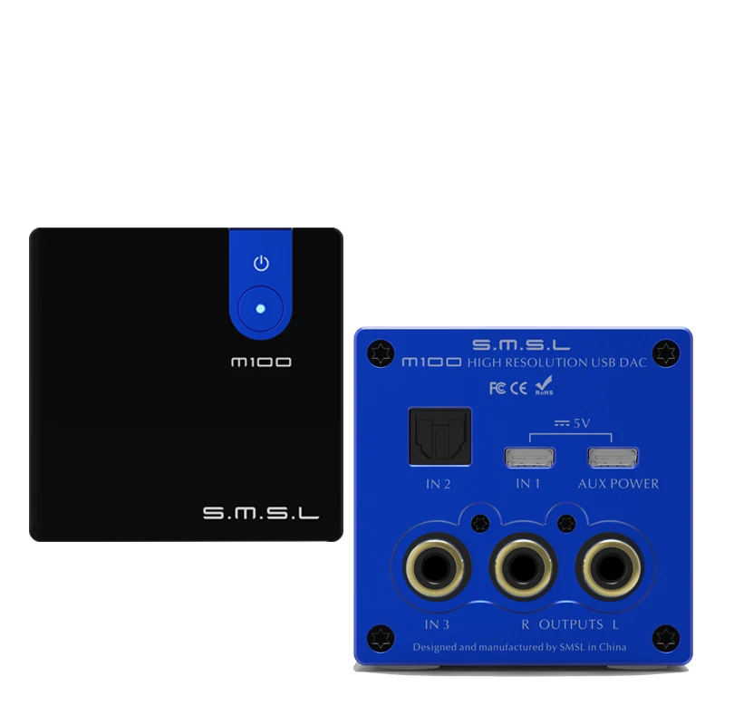 SMSL M100 ЦАП USB цифро-аналоговый преобразователь hifi декодер AK4452 DSD512 32 бит/768 кГц коаксиальный Оптический OTG Вход AUX мощность