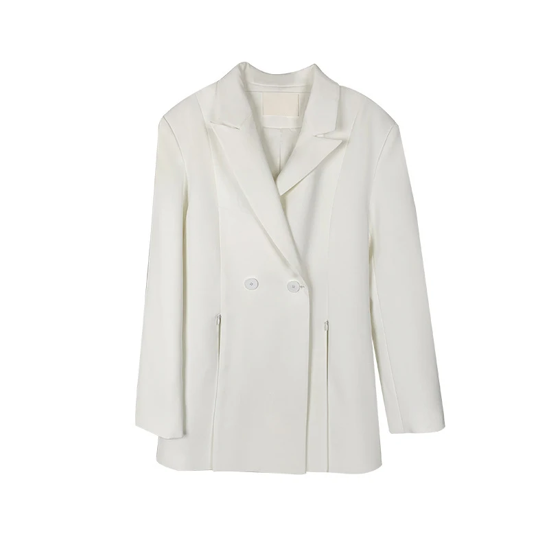 

TWOTWINSTYLE Minimalist Casual Solid Women's Suit Notched Long Sleeve Korean Loose Female Blazer 2021 Spring Fashion Clothes New