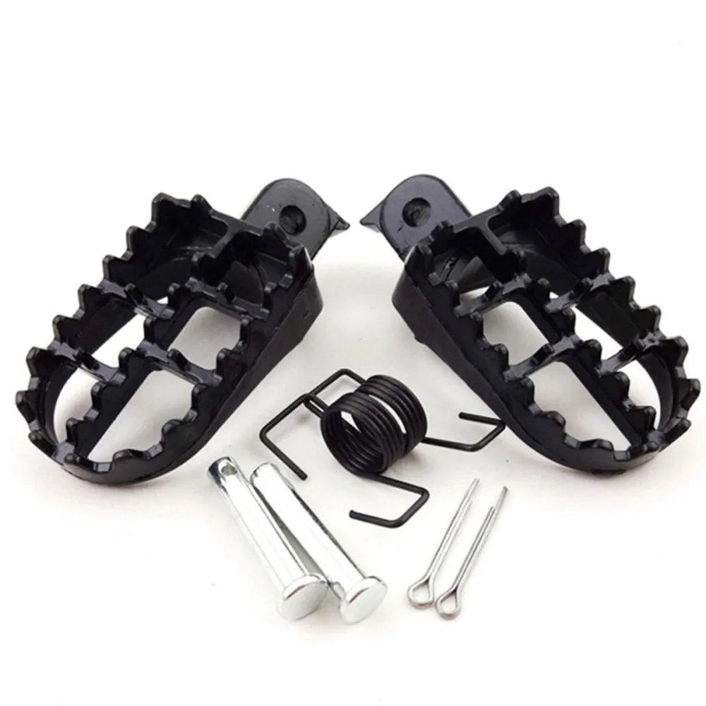 

1 Pair Black Footrests Foot Pegs Motorcycle Wide Motocross Black Aluminium Pads Racing Style Design Motorbike Accessories