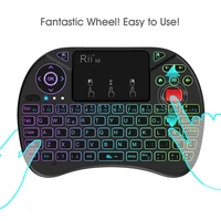 original rii x8 2 4ghz spanish mini wireless keyboard with touchpad changeable color led backlit li ion battery for tv box