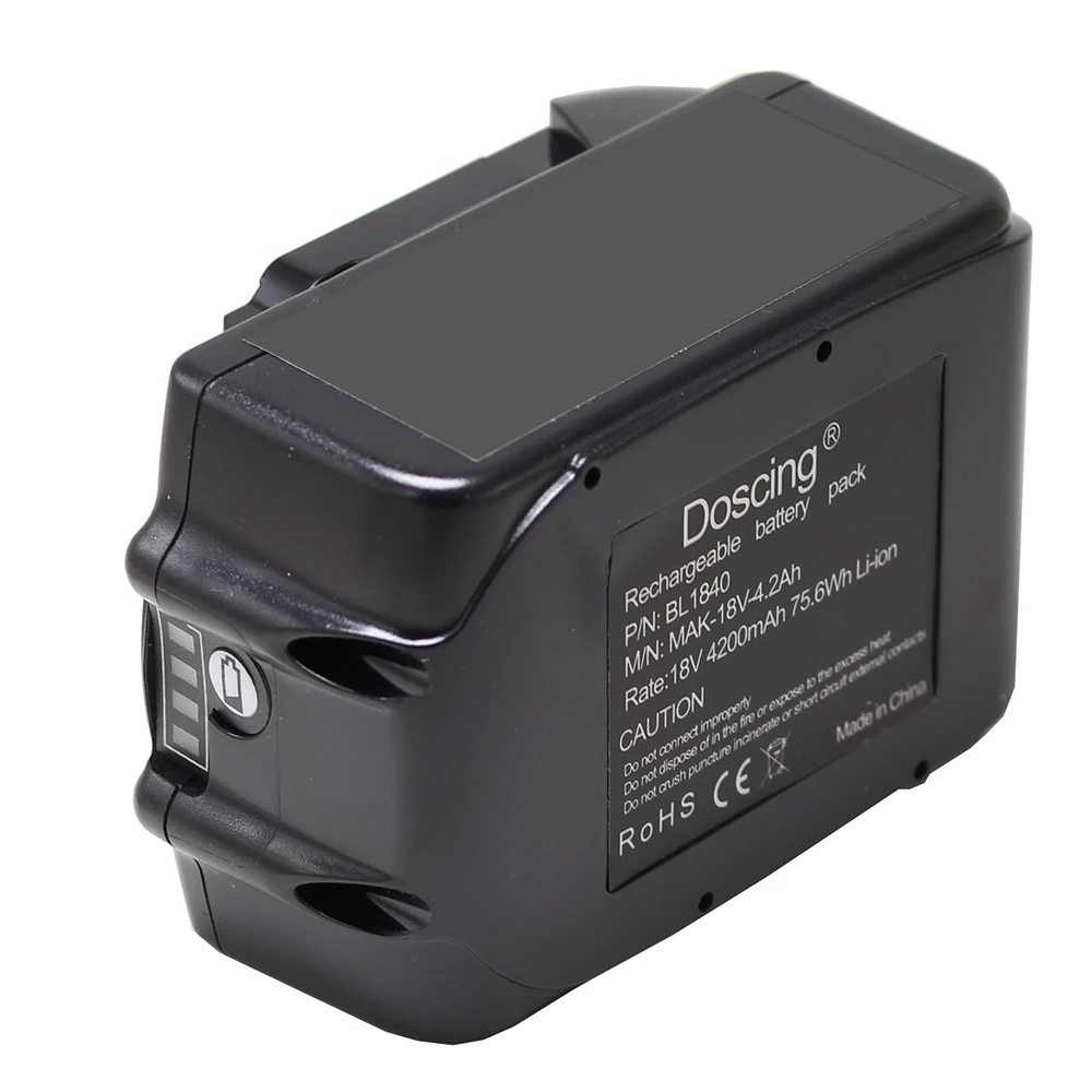 BL1840 18V 4.2Ah Перезаряжаемые литий-ионный аккумулятор для Makita Мощность инструменты сверла заменить для BL1815 BL1830 BL1860 194205-3 LXT400