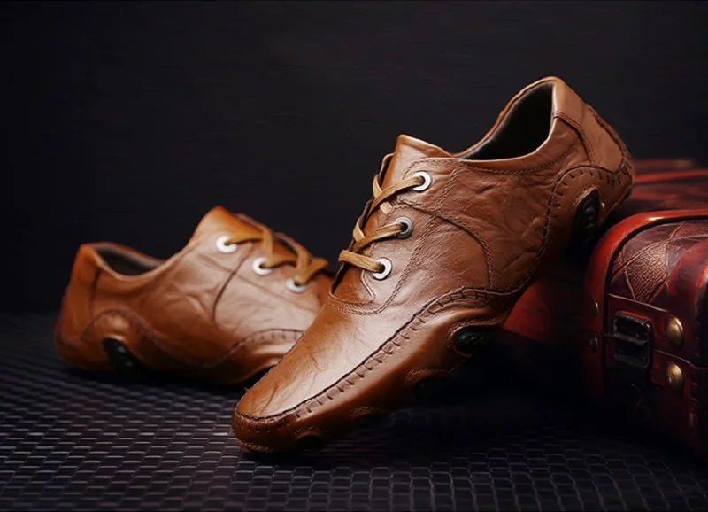 

My-Love 2020 men large size casual shoes men breathable peas Comfortable Sport Training shoes men trend leather casual Golf shoe