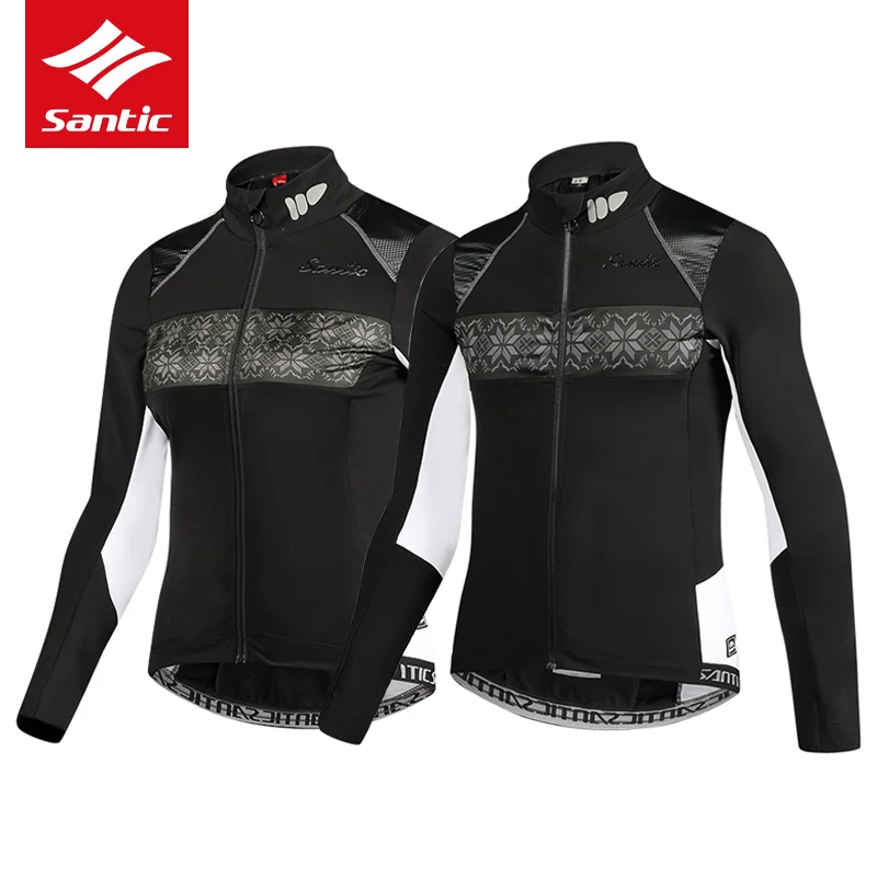 Santic для мужчин и женщин Велоспорт Джерси зима длинный рукав термо флис MTB