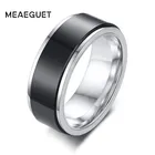 Вращающиеся мужские кольца для снятия стресса, черные ювелирные изделия из нержавеющей стали