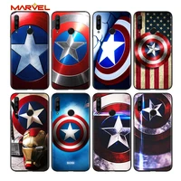 captain america shield marvel for huawei honor 30 20 10 9s 9a 9c 9x 8x max 10 9 lite 8a 7c 7a pro silicone soft black phone case