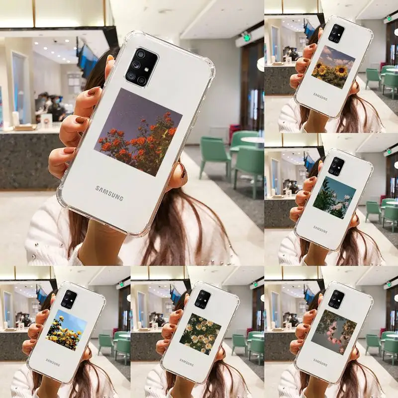 

beautiful flower Phone Case Transparent For Samsung S A M J 21 20 50 30 60 5 7 51 71 90 11 10 J710 e p PLUS Prime 5G