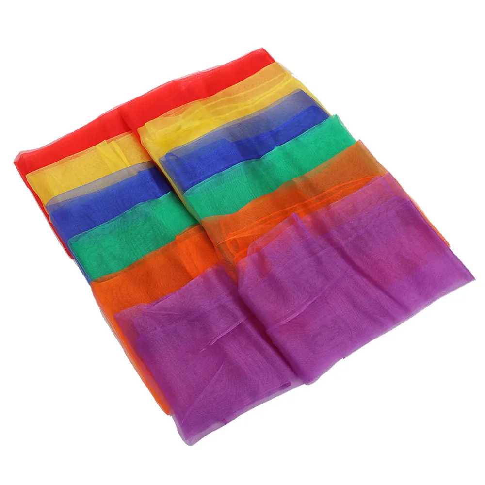 12 шт конфеты 6 цветов представление в детском саду танец маленький шелковый шарф