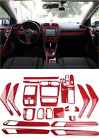 1lot car stickers abs red carbon fiber grain inside decoration cover for 2009 2013 volkswagen vw golf 6 mk6