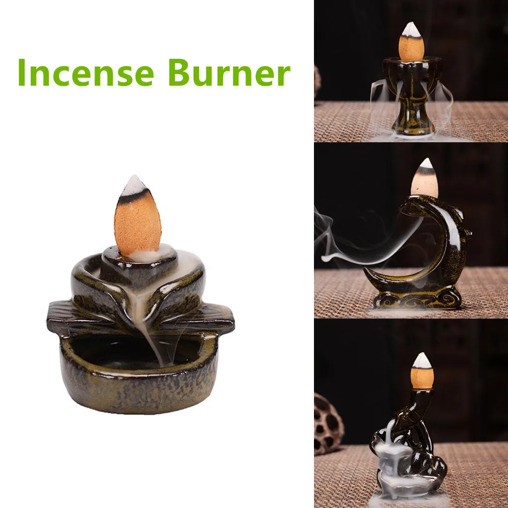 

Backflow Waterfall Incense Burner 2022 New Year Decorations Mini Buddha Censer Backflow Incense Holder 2021 Christmas Gift