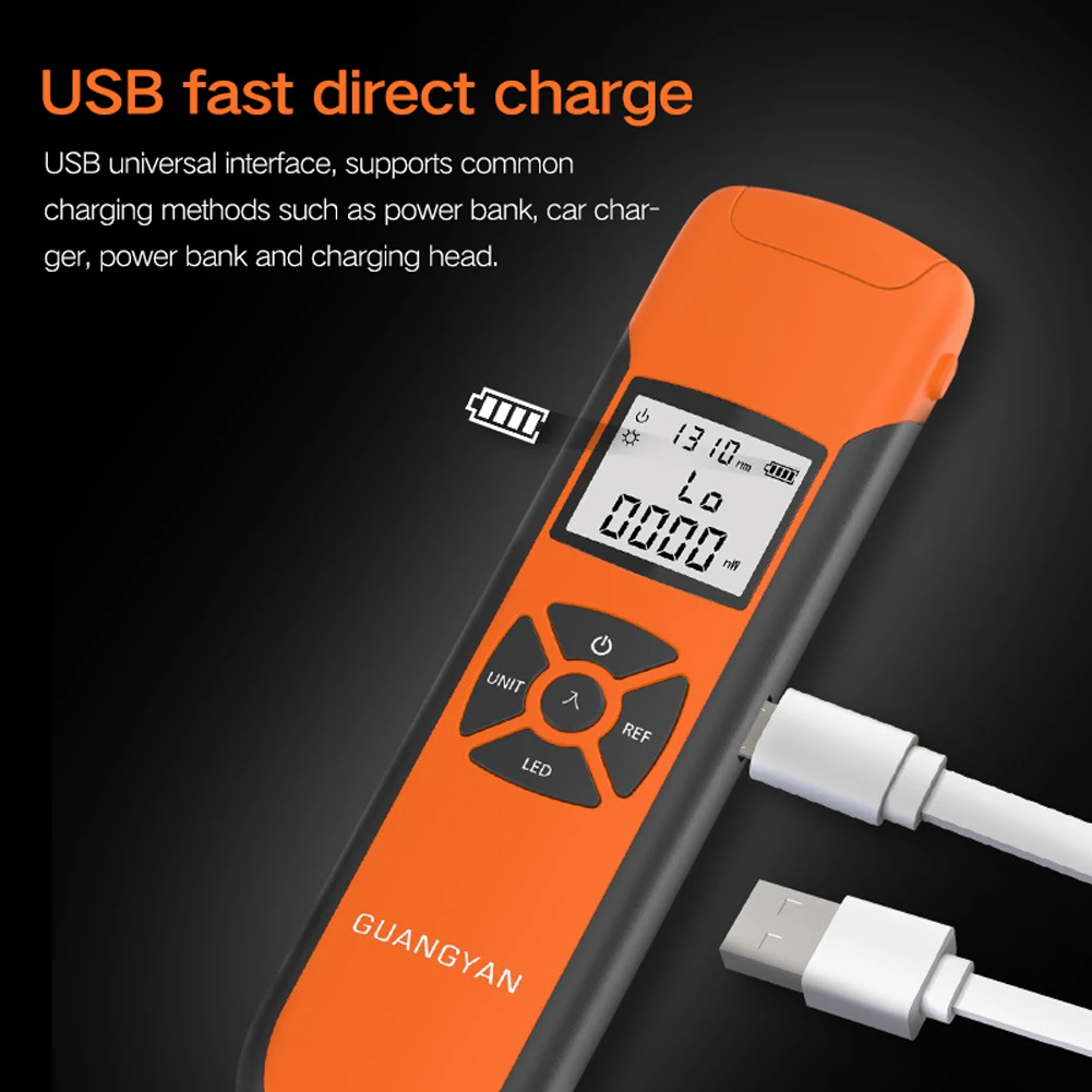 

High Accurancy USB Rechargeable Optic Power Meter 7 Wavelengthes ABS Portable Lightweight Optical Power Meter G1000/G1050/G1010