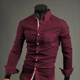 Новинка 2021 мужская повседневная рубашка с длинным рукавом модная Простая