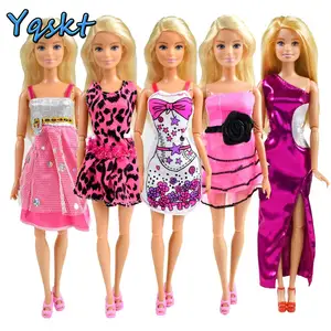 5 шт.лот, модные высокое качество ручной домашние стеганое платье принцессы Одежда для девочек, игрушки для девочек подарок для детей возрастом от 12 дюймов кукла аксессуары для одежды