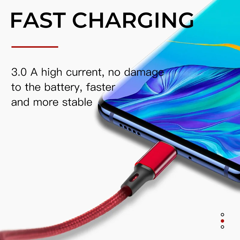 IONCT 3A Micro usb кабель для передачи данных 3 м Быстрая зарядка для iPhone Xiaomi samsung Android usb type c кабель зарядное устройство для мобильного телефона шнур провод