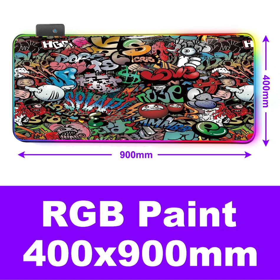 IMice RGB коврик для мыши большой коврик для мыши XL компьютерная коврик для мыши игровой коврик для мыши Коврик для мыши Настольный коврик USB игровая клавиатура Коврик - Цвет: Paint 400x900
