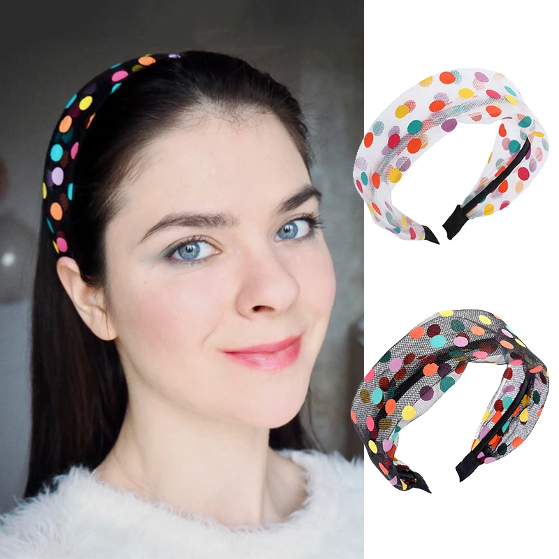 LEVAO горошек на Женская лента голову в широкий ободок с заячьими ушками тюрбан