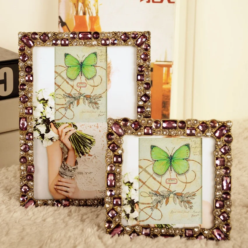 

Fashion Luxury Crystal Home Decoration Diamond Photo Frame Soft Decoration Picture Frame