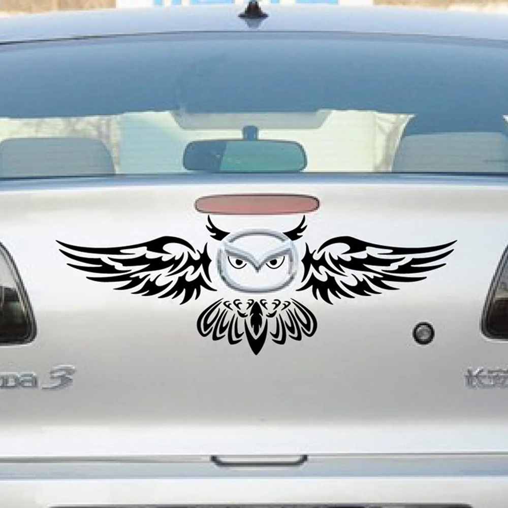 

Dawasaru Car Rear Logo Decoration Owl Styling Funny KK Car Sticker Anbd Decal for Mazda 2 3 5 6 CX-3 CX-5 CX-7 Axela,51cm*14cm