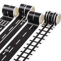 funny children diy anime washi tape rail road traffic rules learning with car train road sign stickers children toys gifts
