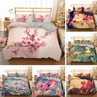 Современный комплект постельного белья с 3D цветной Комплект постельного белья King-Size, покрывало для кровати с наволочкой и цветочным принтом, двойное постельное белье