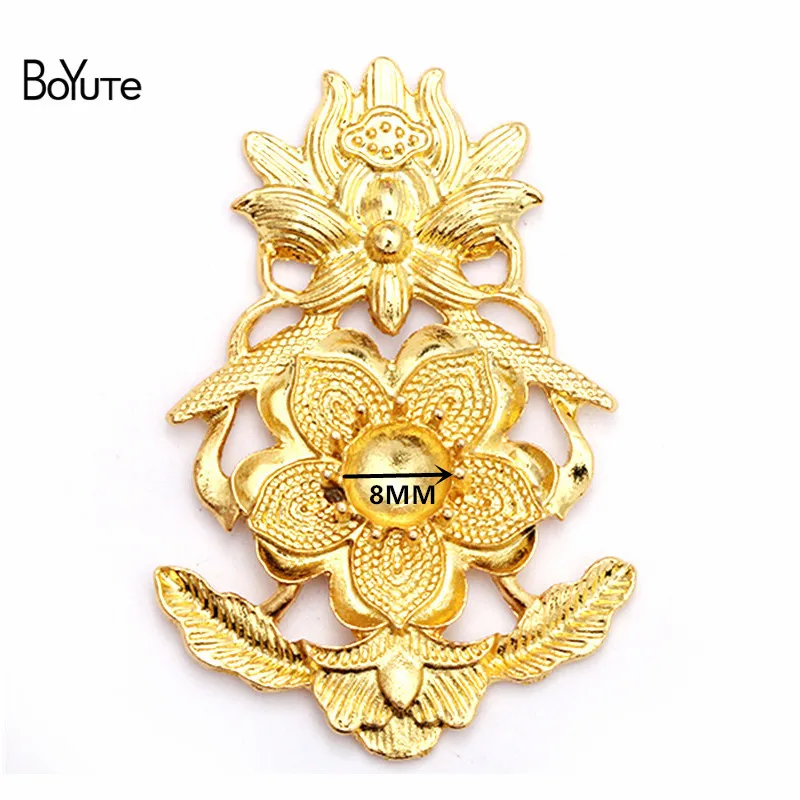 

BoYuTe Новое поступление (10 шт./лот) 36,5*54 мм Цветок Металлический Сплав материалы ручной работы DIY ретро корт украшения для волос аксессуары