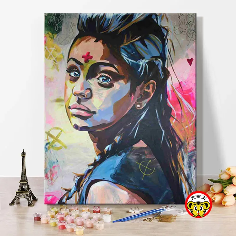 Paint by numbes художественная живопись по номерам женщины национального стиля индивидуальность характеристика быть riotous с цветом ручной работы подарок - Цвет: 6807