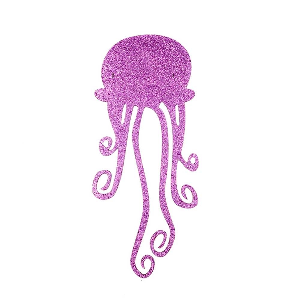 Cute Pull Flag Glitter Seahorse Jellyfish Crab Paper Lahua Party Birthday Banner Decoration | Дом и сад