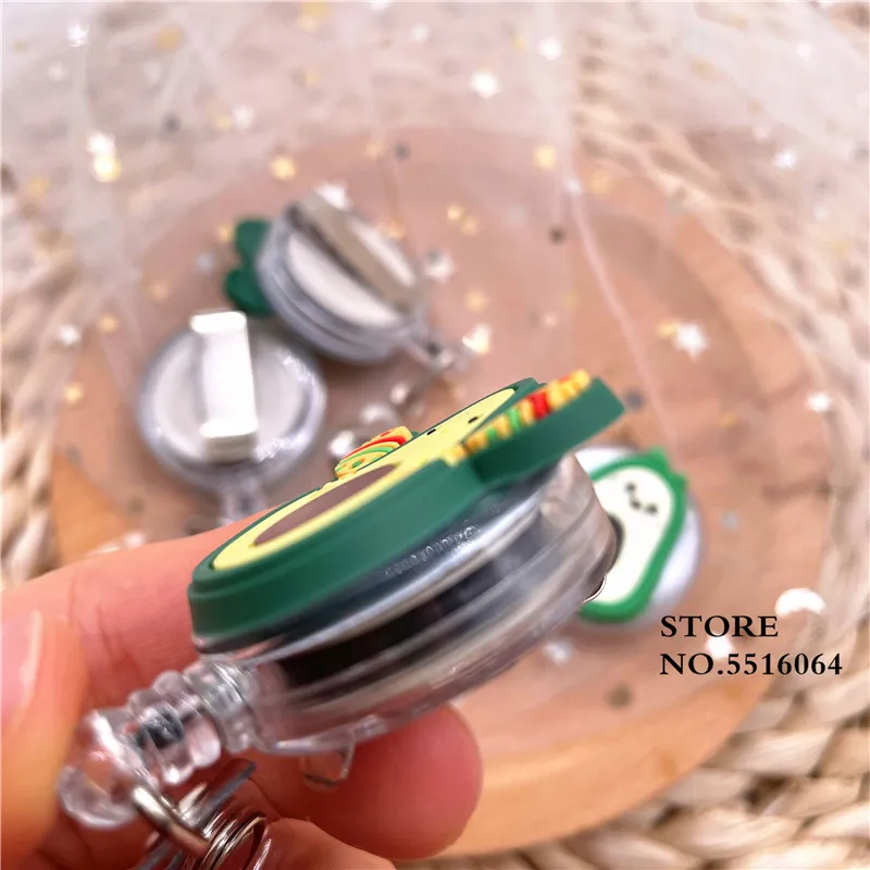 Симпатичные Силиконовые фрукты авокадо выдвижной держатель для карт бейдж