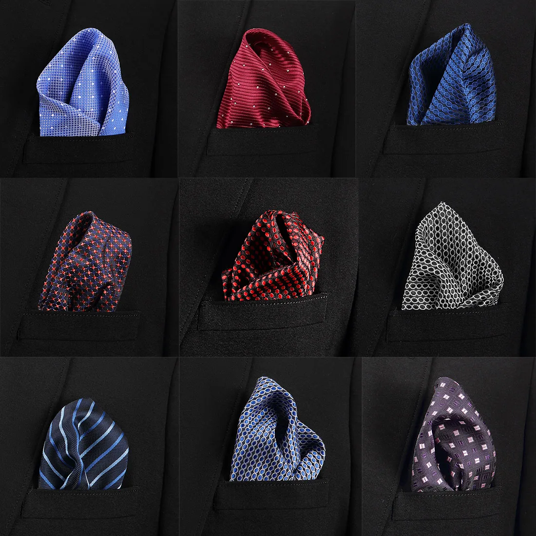 

New Handkerchiefs Woven 100% Silk Paisly Striped Hanky Men's Casual Square Pockets Handkerchief Formal Wedding 22cm*22cm