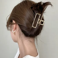 korean minimalist style geometric metal catch clip ponytail clip women bath hair clips hair accessories