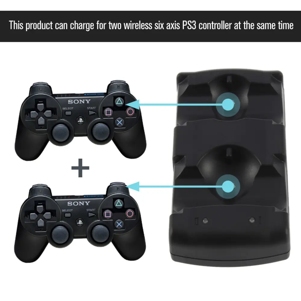 

2 in 1 Dual charging dock charger for Sony PlayStation3 Wireless controller for PS3 controller Hot Worldwide for ps3 charger