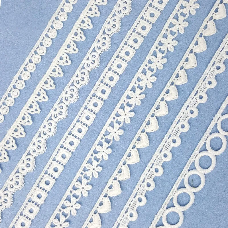 

10 ярдов белая кружевная отделка Аксессуары вышитая лента из ткани, шитье ручной работы принадлежности ремесло подарок свадебное платье декоративное