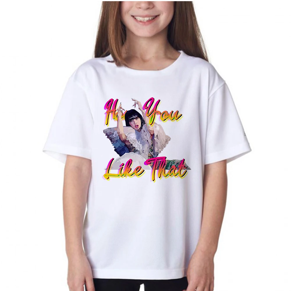 

Korean Fashion Ulzzang Clothes How You Like That Kids Girl Shirt Short Sleeve Streetwear Harajuku Children's T-shirt Dropship