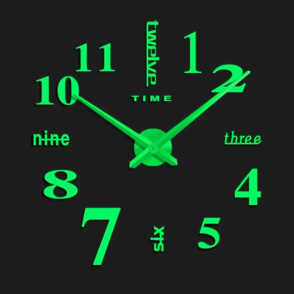 Светящиеся Популярные креативные большие Daylighting DIY настенные часы Современная