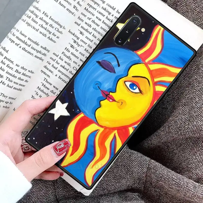 

Funny Sun Moon Face Phone Case For Samsung Galaxy S8 S9 S10 Plus S10E Note 3 4 5 6 7 8 9 10 Pro Lite cover