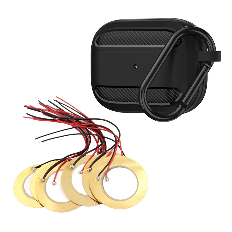 

1 Set Wireless Bluetooth Cover With Hook,Black & 1 Set Piezoelectric Piezo Ceramic Wafer Plate Dia 27Mm